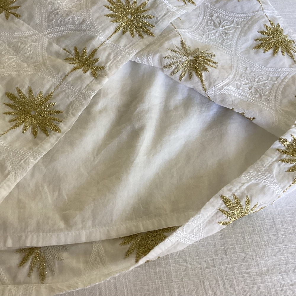 Boston Proper Metallic Detail Off-The-Shoulder Dress Womens Small White Gold - Picture 13 of 15